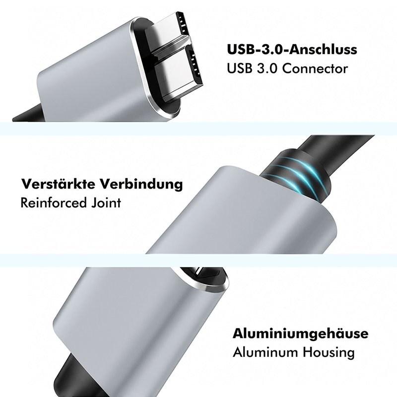 USB 3.0 A to Micro-B cable, 5 Gbps, 2 m — 5