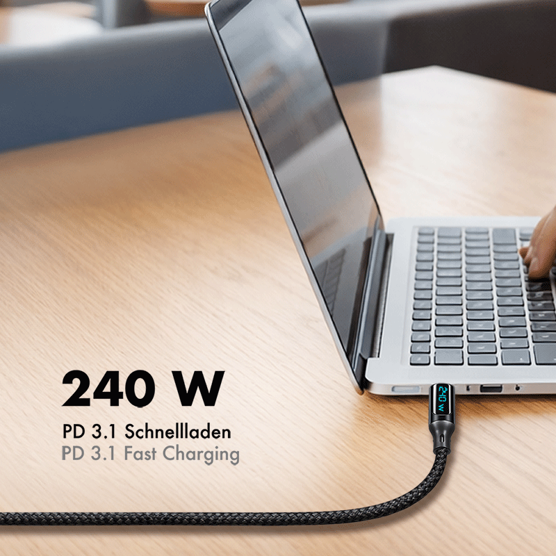 USB 2.0 Type-C cable with OLED display, 240 W, 2 m — 5