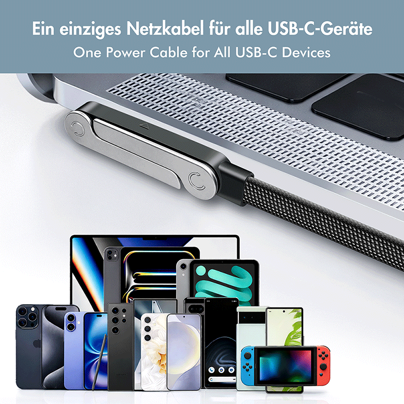 Flat USB-C data and charging cable, 240 W, with stand — 7