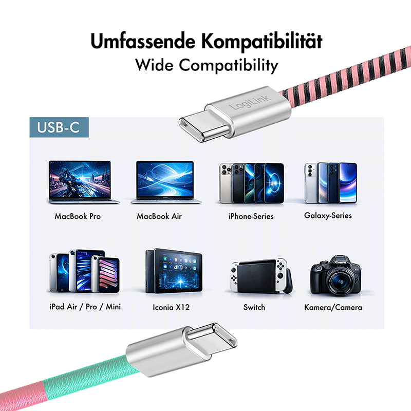 Kabel USB 2.0 USB-C–USB-C, 60 W, 1 m — 7