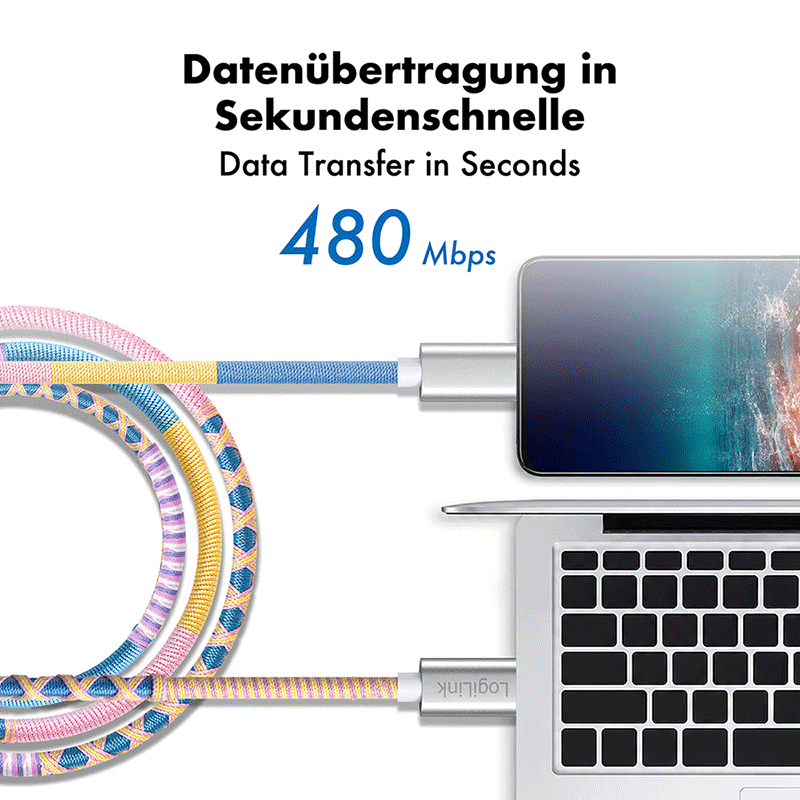 Kabel USB 2.0 USB-C do USB-C, 60 W, 1 m — 6