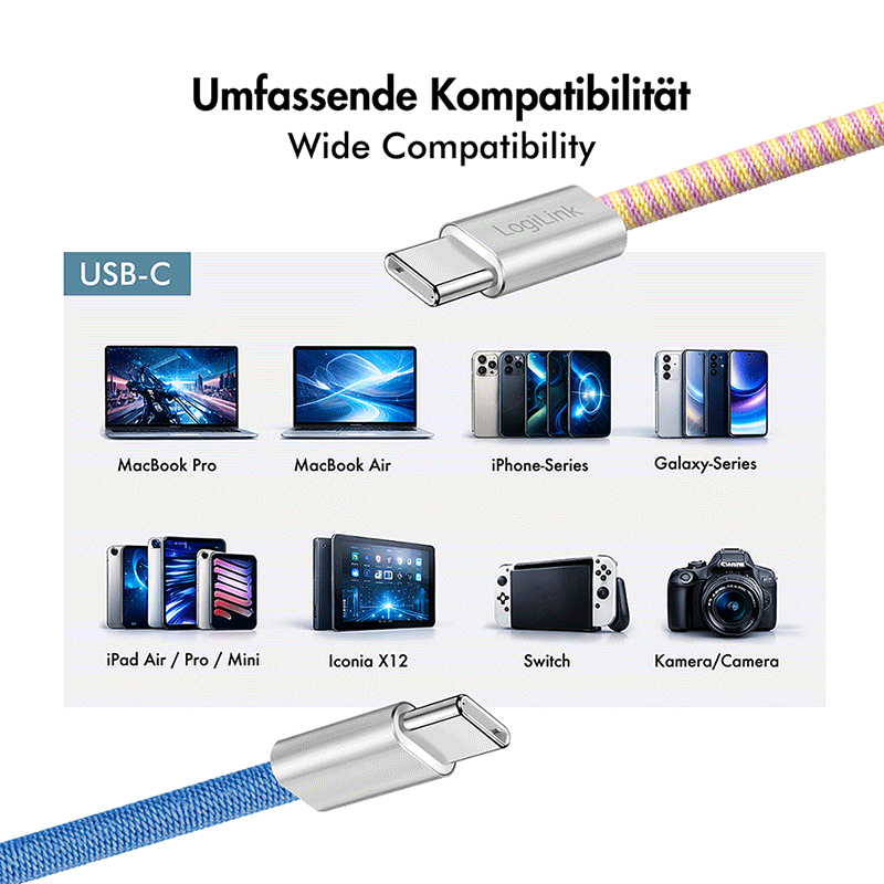 Kabel USB 2.0 USB-C do USB-C, 60 W, 1 m — 7