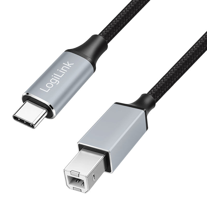 USB 2.0 USB-C male to USB-B male cable, 2 m