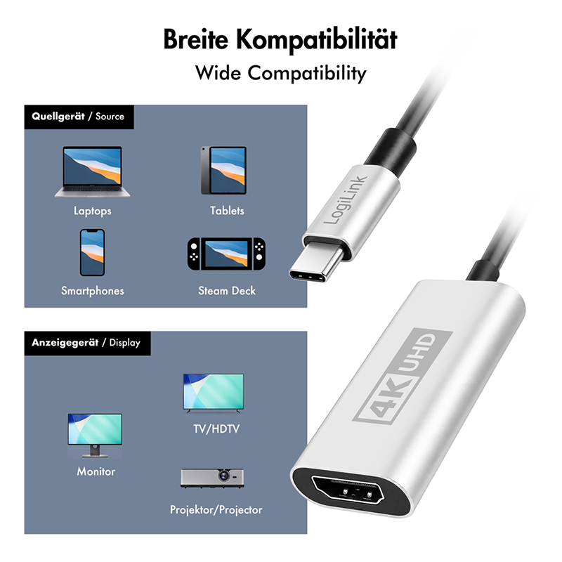 Adapter USB-C do HDMI-A, Ultra HD 4K/60 Hz — 6