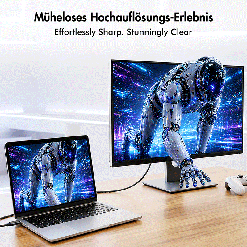 Bidirectional USB-C to DisplayPort cable, 8K/60 Hz, 3 m — 7