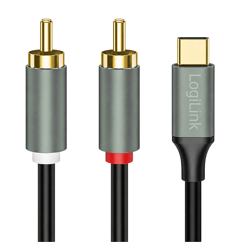 Kabel audio USB-C do 2× RCA, stereo, 1 m — 2