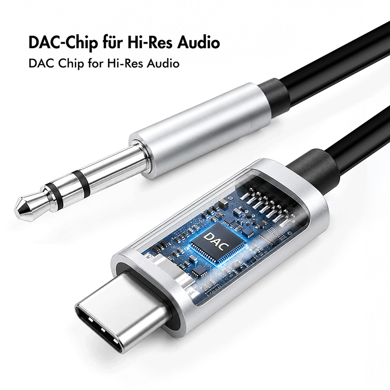 USB-C to 3.5 mm audio cable with DAC, 2 m — 5