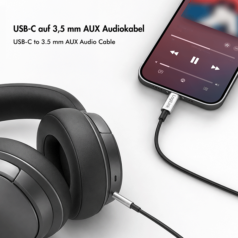USB-C to 3.5 mm audio cable with DAC, 2 m — 3