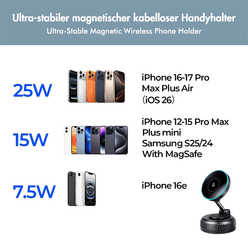 Magnetic smartphone mount with 25 W wireless charging — 8
