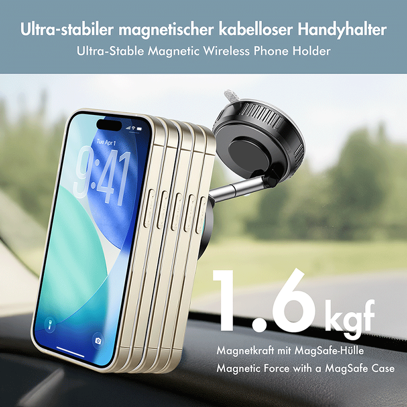 Magnetic smartphone mount with 25 W wireless charging — 6