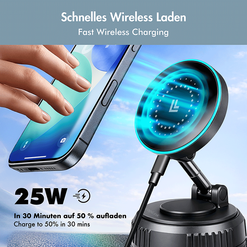 Magnetic smartphone mount with 25 W wireless charging — 2