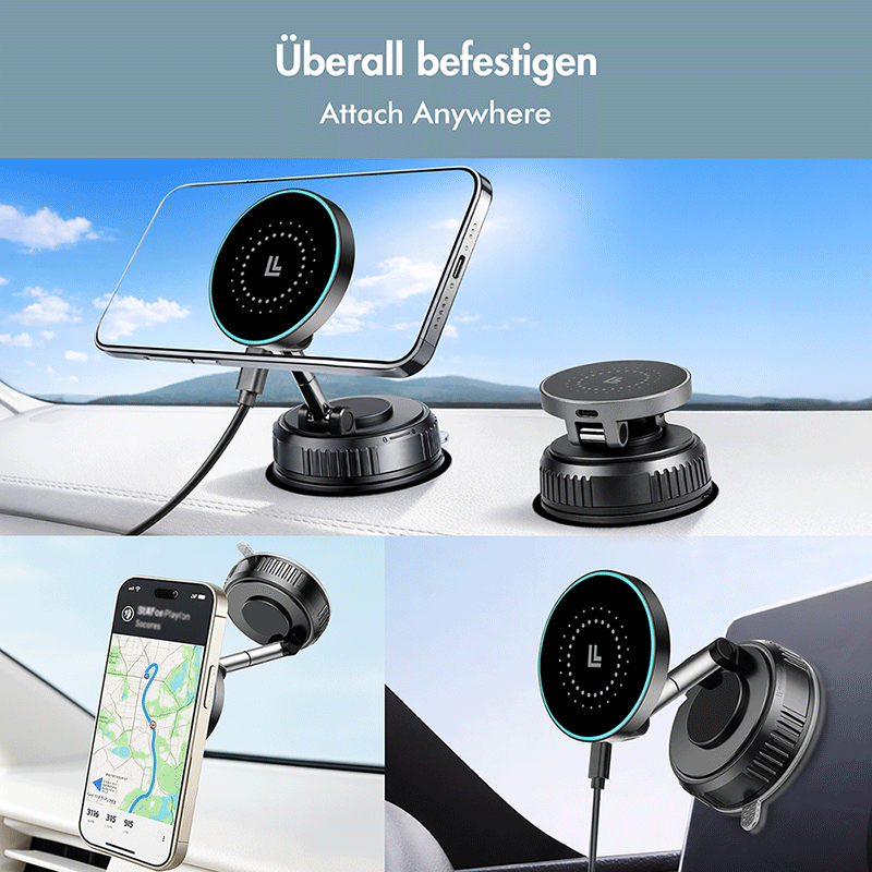 Magnetic smartphone mount with 25 W wireless charging — 4