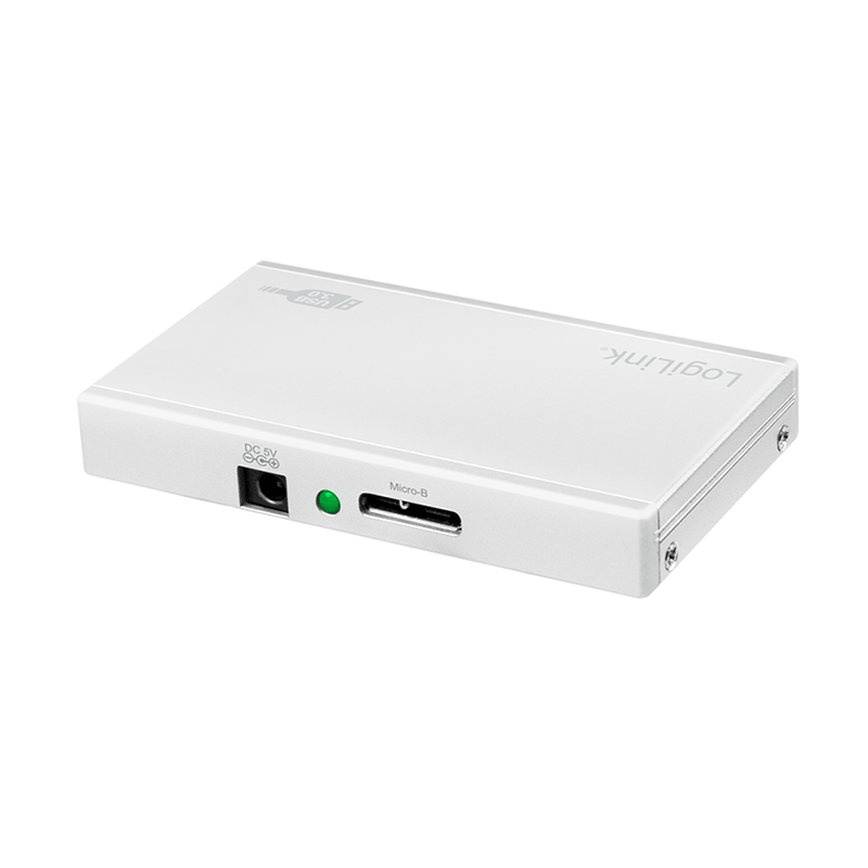 Ultrasmukły 4-portowy hub USB 3.0 z aluminium, biały — 2