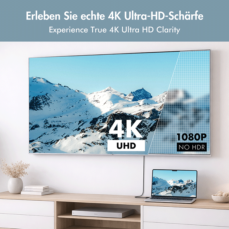 Braided USB-C to HDMI-A cable, 4K/30 Hz, 3 m — 2
