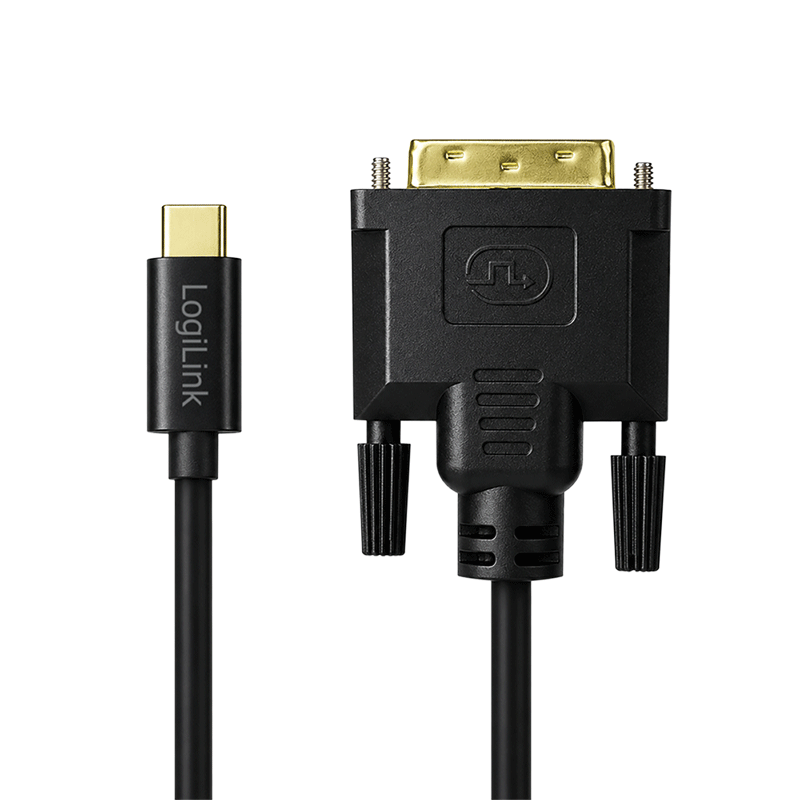 Kabel USB-C do DVI-D, 1080p/60 Hz, czarny, 3 m — 2