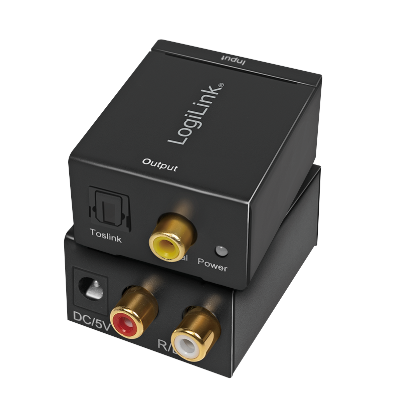 Analog L/R to digital coaxial and Toslink audio converter
