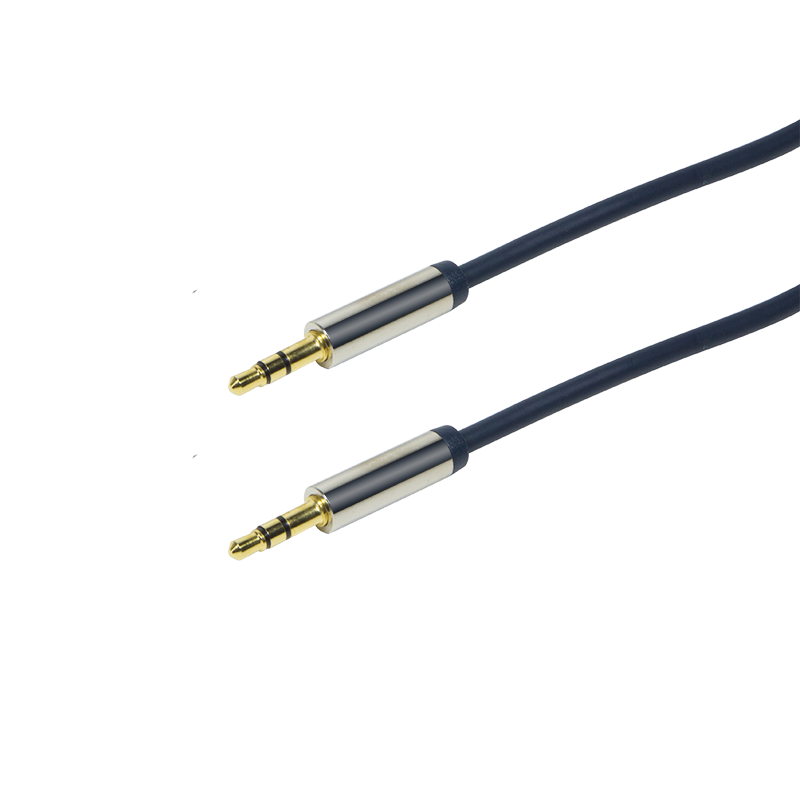 3.5 mm stereo jack male-to-male audio cable, 0.3 m, blue — 1
