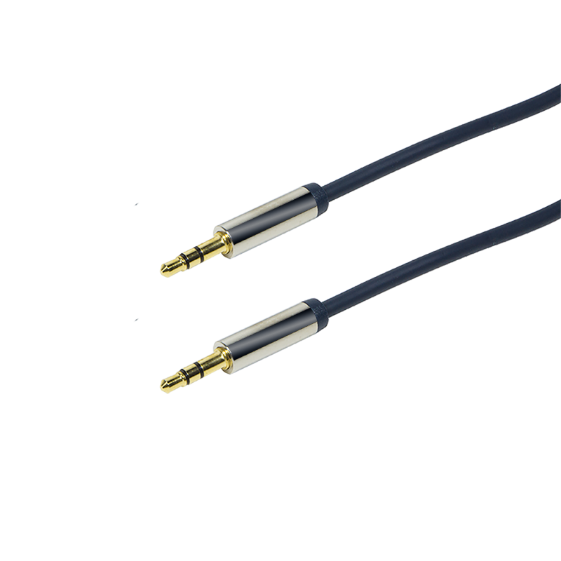 3.5 mm stereo jack male-to-male audio cable, blue, 0.5 m