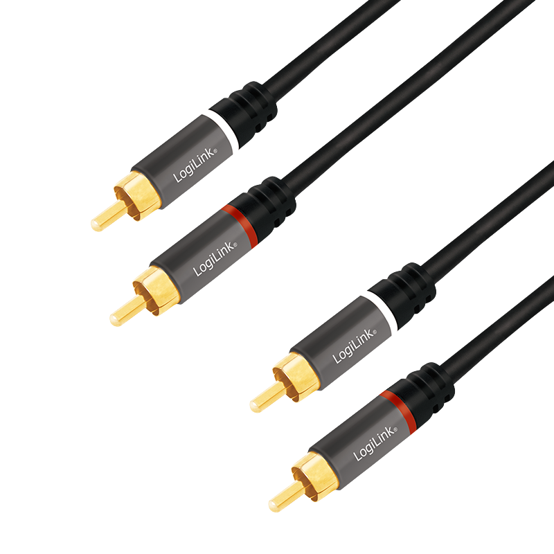Kabel audio 2× RCA męski do 2× RCA męski, 2 m