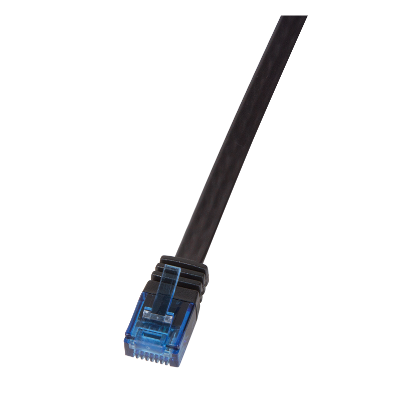 Płaski kabel krosowy Cat.6 U/UTP, czarny, 2 m