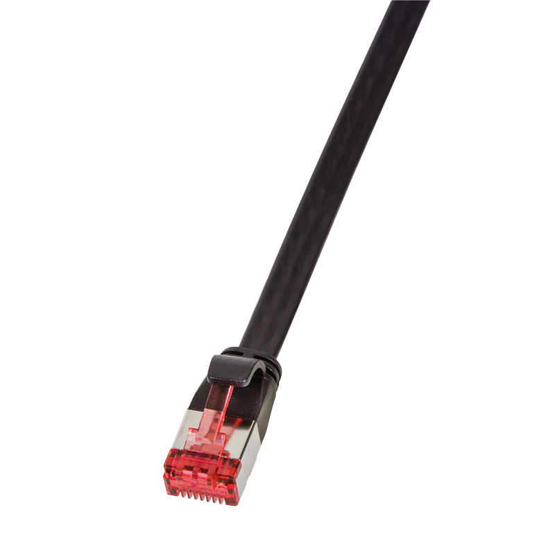 Płaski kabel krosowy SlimLine Cat.6A U/FTP, czarny, 10 m