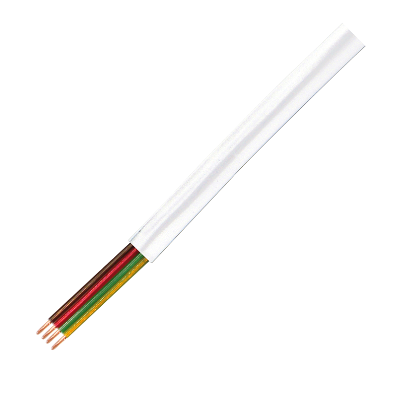 Flat 4-wire telephone cable, white, 100 m