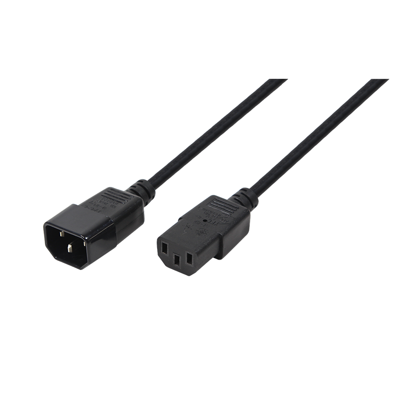 IEC C14 to IEC C13 power extension cable, black, 1.8 m