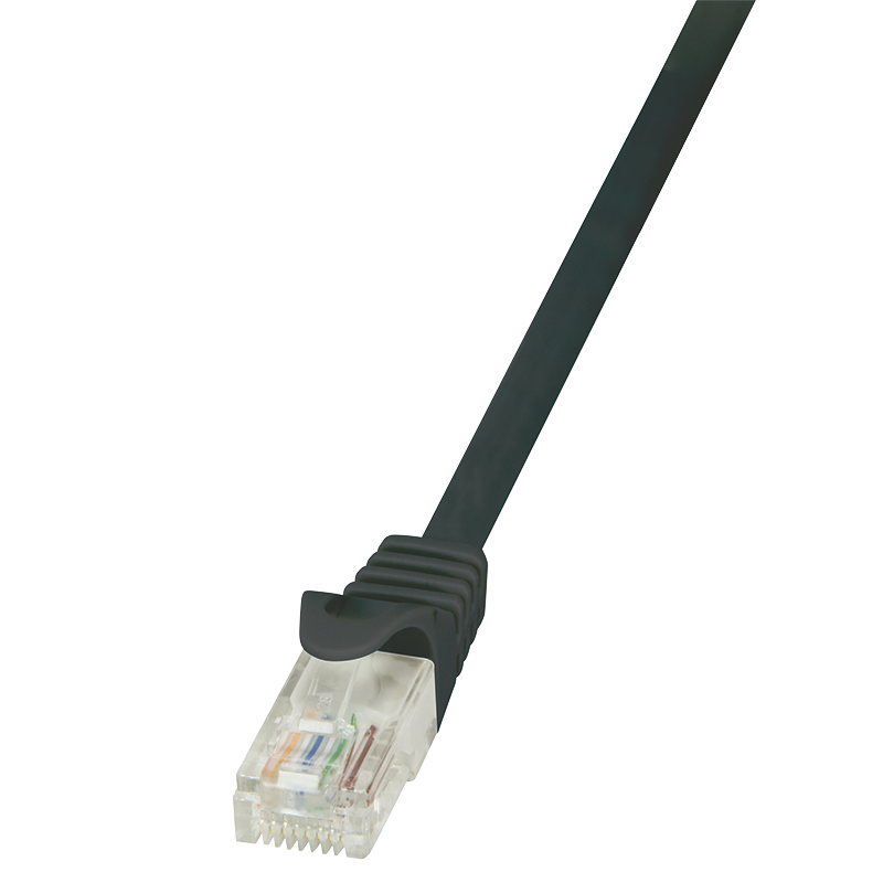 Cat.5e U/UTP patch cable, black, 0.25 m