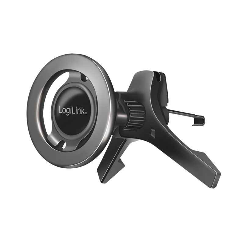 Magnetic 3-point smartphone holder for car air vent, black