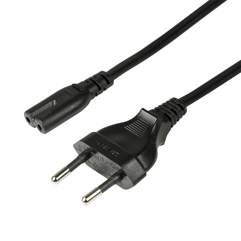 Przewód zasilający Europlug do IEC C7, czarny, 3 m