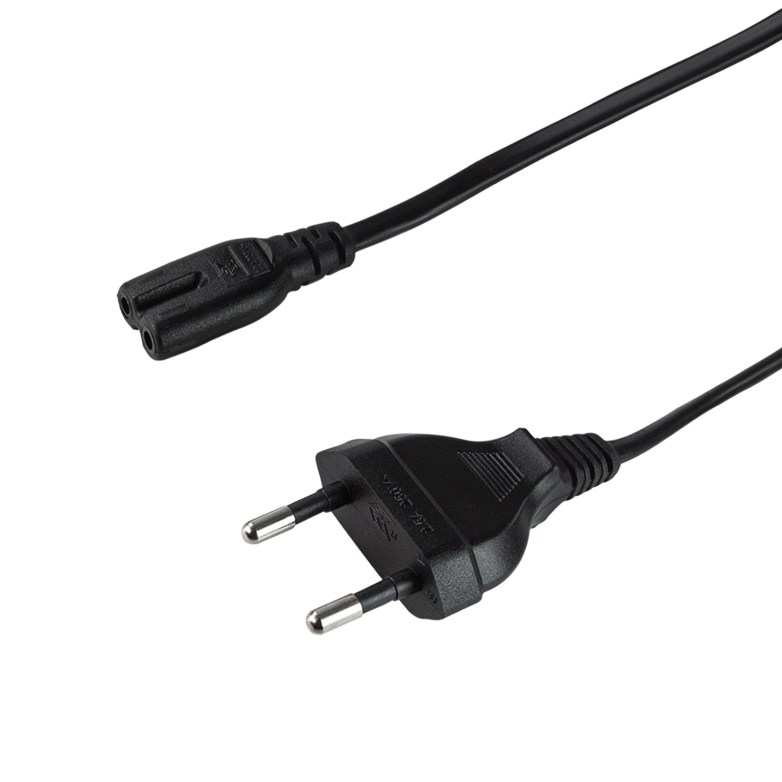 Kabel zasilający Europlug do IEC C7, czarny, 5 m