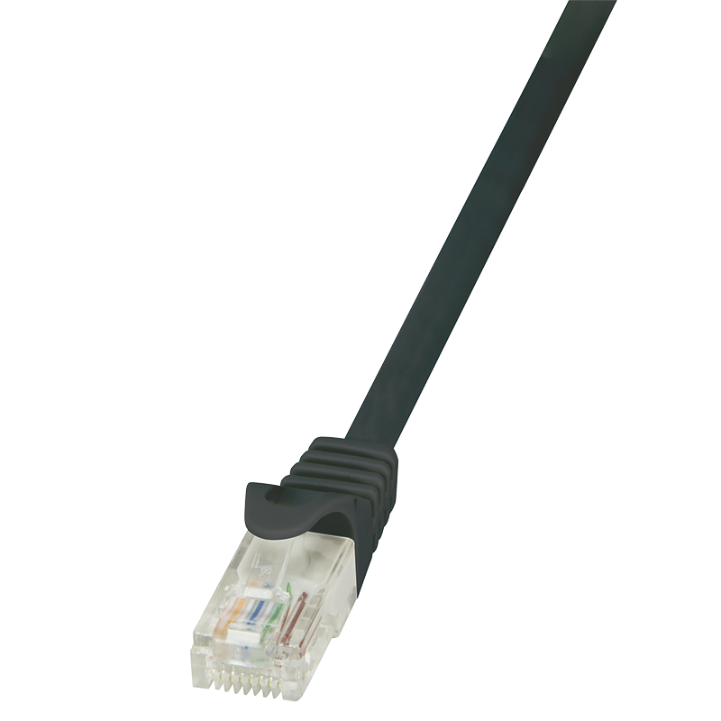 Cat.6 U/UTP patch cable, black, 0.25 m