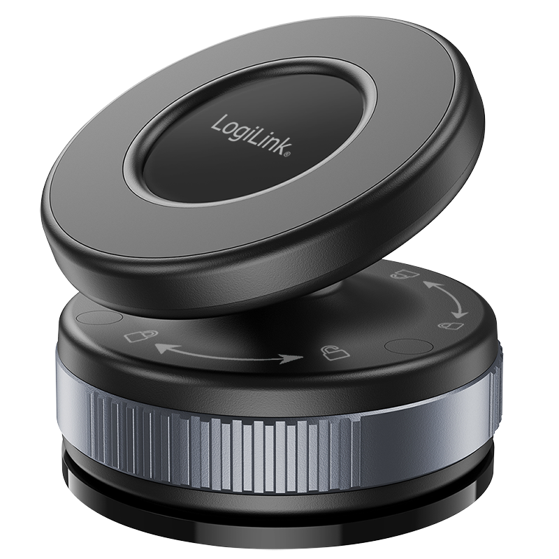 Magnetic smartphone holder with twist-lock suction cup