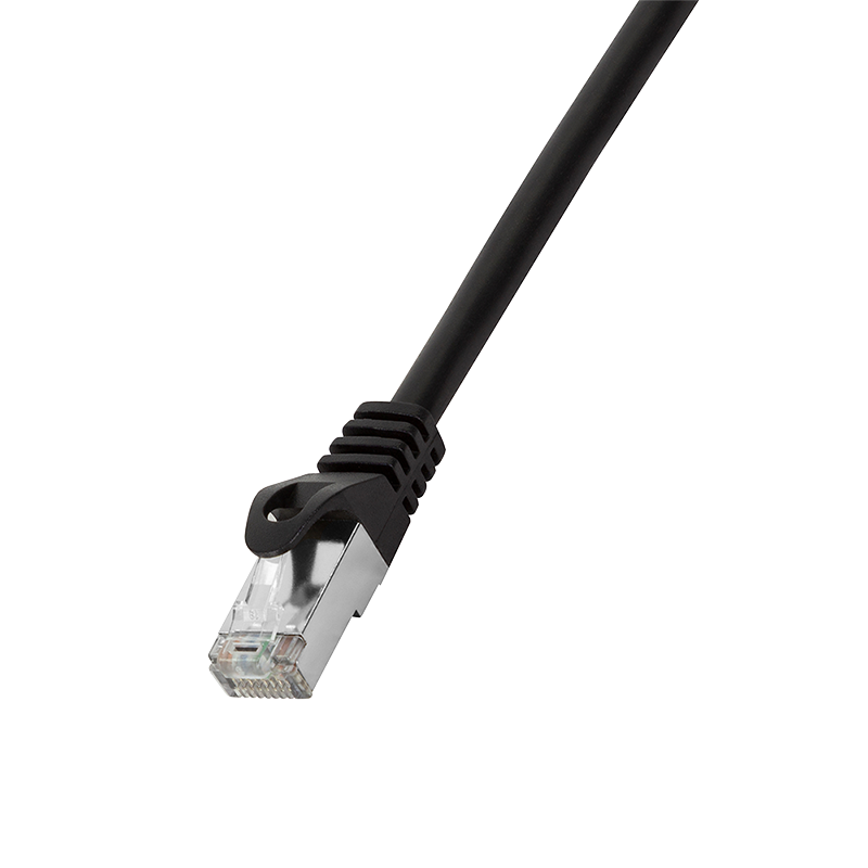 Kabel krosowy EconLine Cat.6 F/UTP, czarny, 1 m